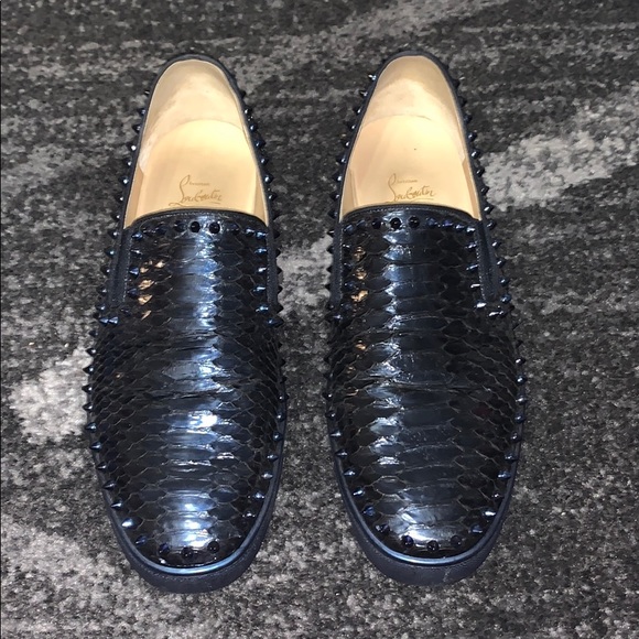 Christian Louboutin | Shoes | Pik Boat Flat Python Emaillegg | Poshmark